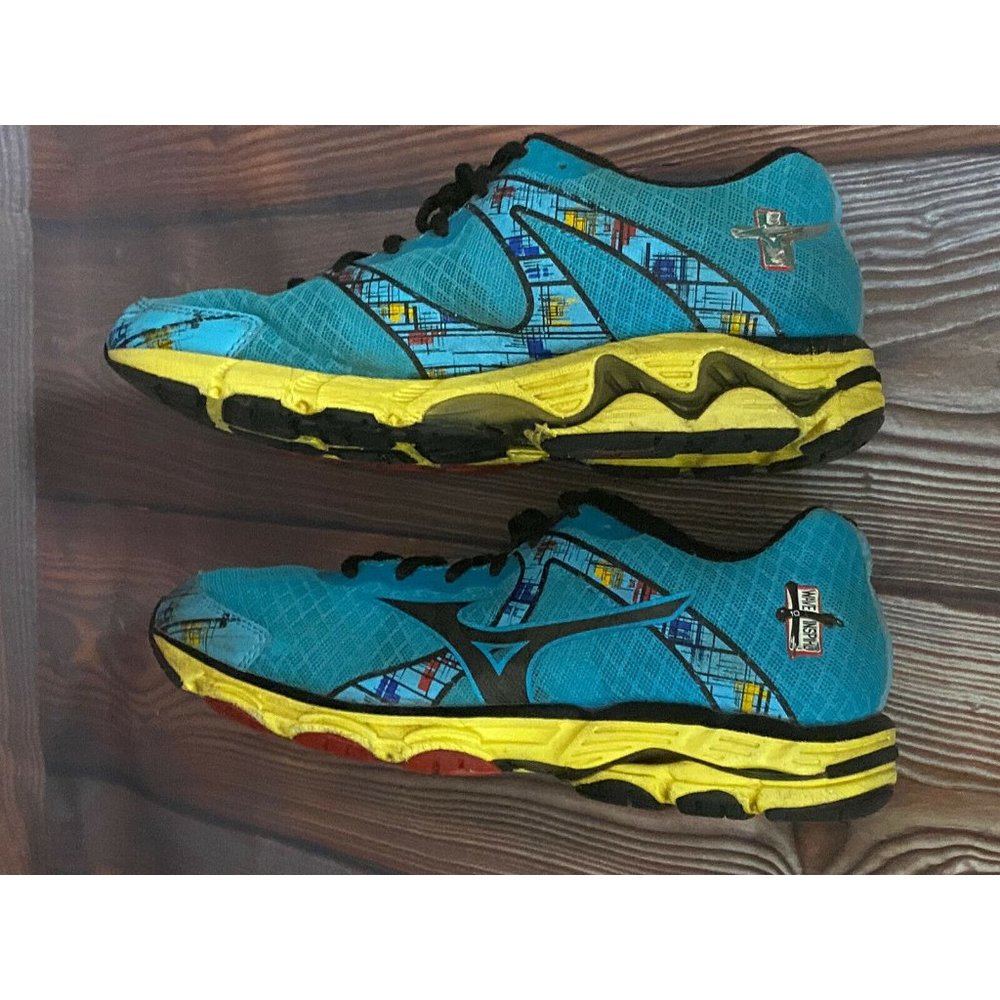 Mizuno Wave Inspire 10th Anniversary Blue & Yellow Women's Size W8 Running Shoes